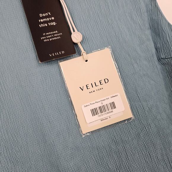 Veiled Collection Salma Abaya Dress Blue Muslim Sleeveless Zip Maxi NWT Size S - Picture 4 of 7